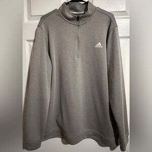adidas Men's Elevated 1/4 Zip Pullover Golf Shirt Light Grey, Size XL